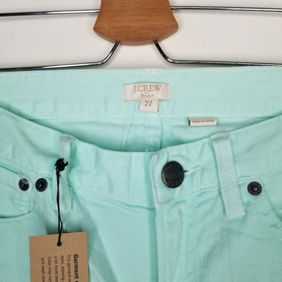 NEW J. Crew ankle toothpick super skinny denim jeans mint green 27 - Picture 4 of 6